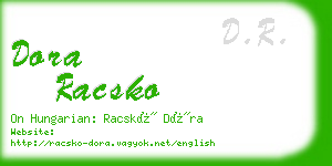 dora racsko business card